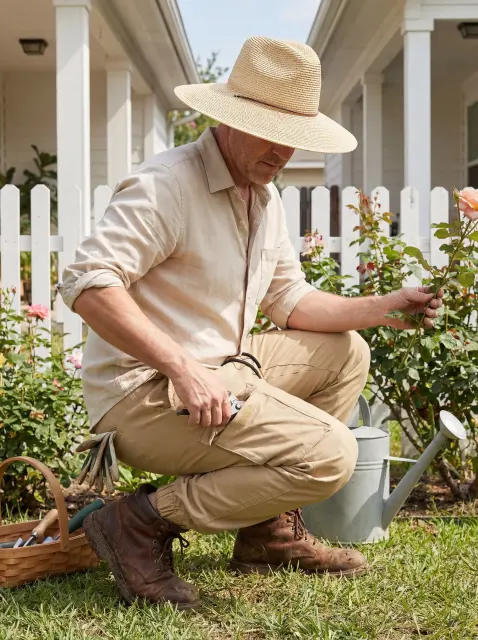 Man Cargo Jogger Pants Slim Fit Khaki