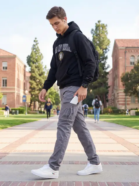 Men's Slim-Fit Cargo Pants - Mid Grey