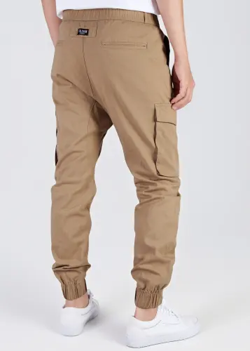 Man Cargo Jogger Pants Slim Fit Dark Khaki