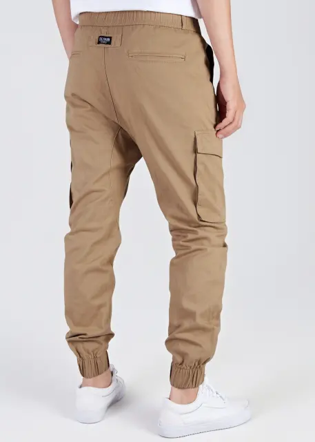Man Cargo Jogger Pants Slim Fit Dark Khaki