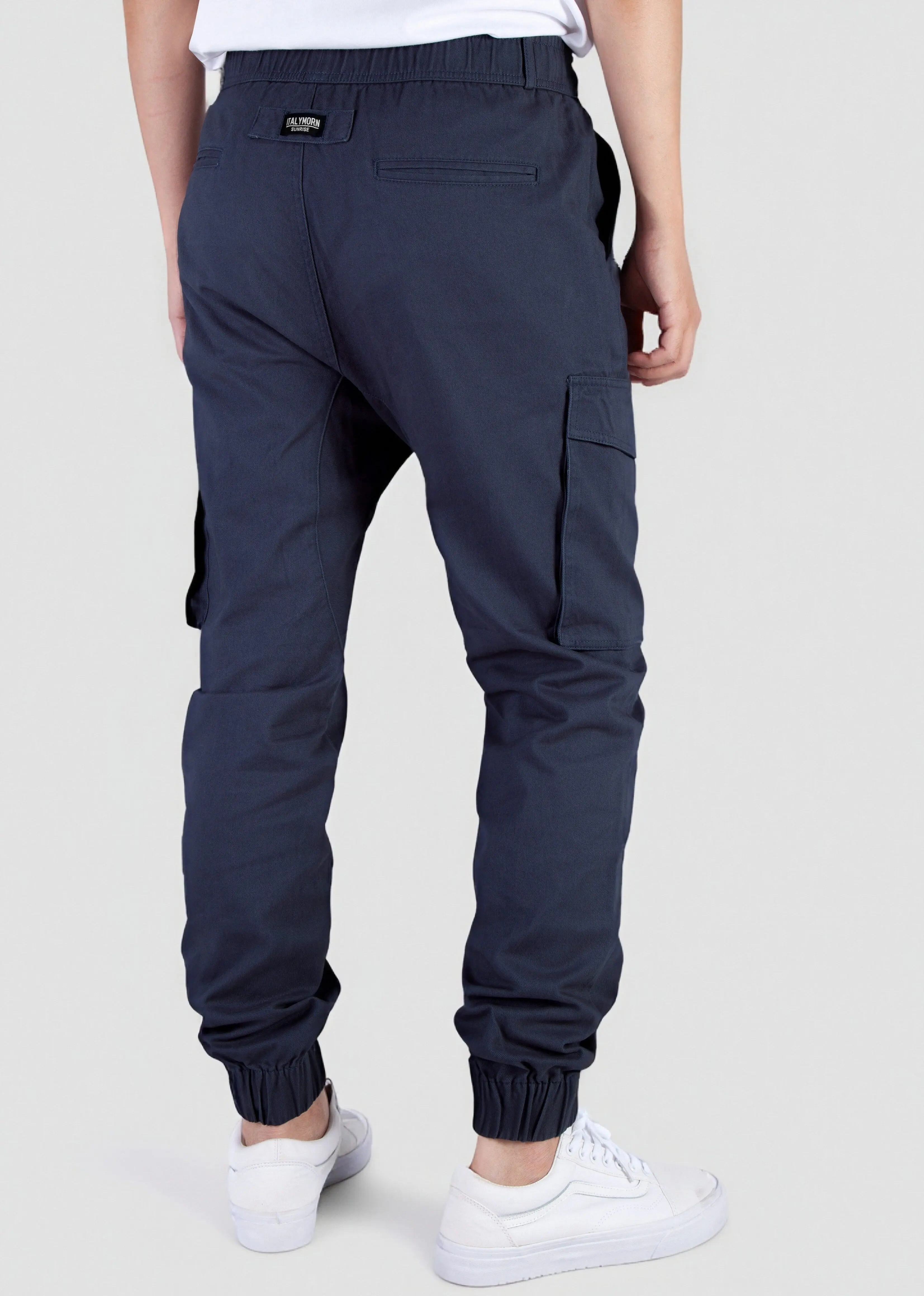 Man Cargo Jogger Pants Slim Fit Navy Blue