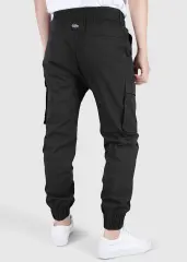Man Cargo Jogger Pants Slim Fit Black