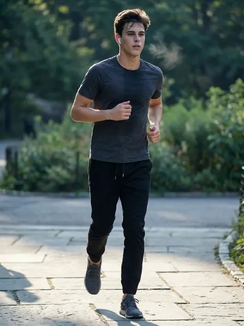 Men's Slim-Fit Chino Joggers - Black