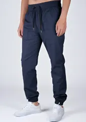Men Joggers with Pockets Slim Fit Athletic Pants Navy Blue