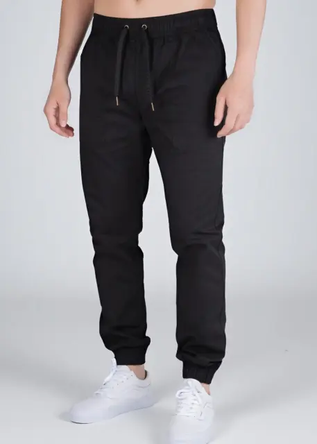 Men Joggers with Pockets Slim Fit Athletic Pants Black