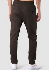 Mens Joggers with Zipper Pockets Slim Fit Coffee