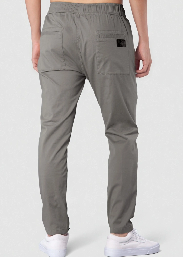 Mens Joggers with Zipper Pockets Slim Fit Mid Grey