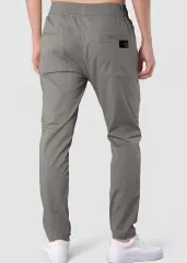 Mens Joggers with Zipper Pockets Slim Fit Mid Grey