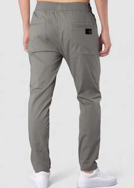 Mens Joggers with Zipper Pockets Slim Fit Mid Grey