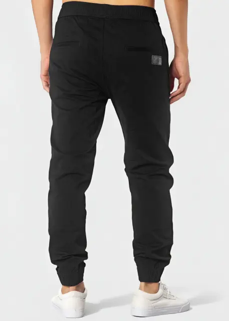 Men's Black Wrinkled Khaki Jogger Pants - Modern Fit