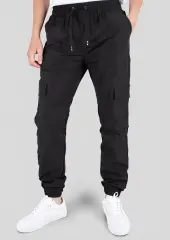Man Lightweight Cargo Jogger Pants Black