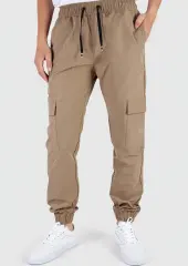 Man Lightweight Cargo Jogger Pants Slim Fit Khaki