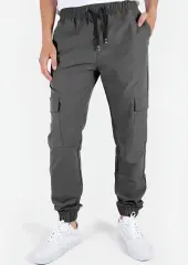 Man Lightweight Cargo Jogger Pants Slim Fit Mid Grey