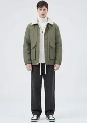 Men Elastic Waistband Track Pants Relaxed Fit Black