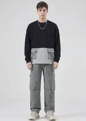 Mens Utility Convertible Hiking Pants Quick Dry Zip Off Travel Safari Pants Loose Fit Mid Grey