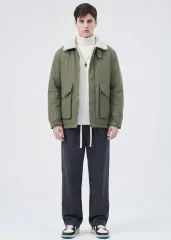 Men Elastic Waistband Track Pants Relaxed Fit Dark Grey