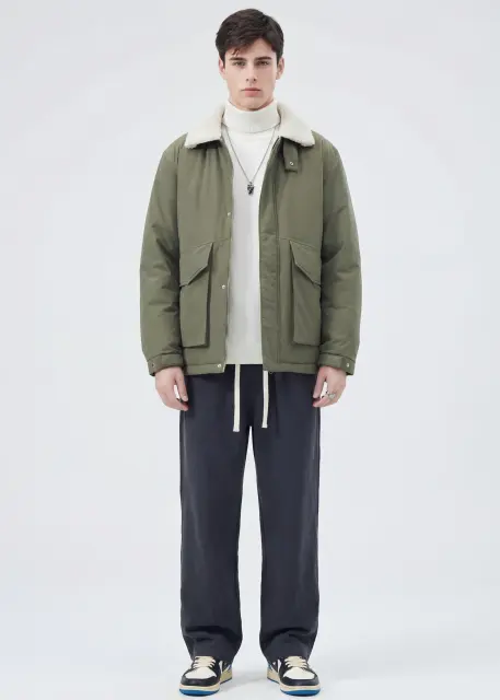 Men Elastic Waistband Track Pants Relaxed Fit Dark Grey