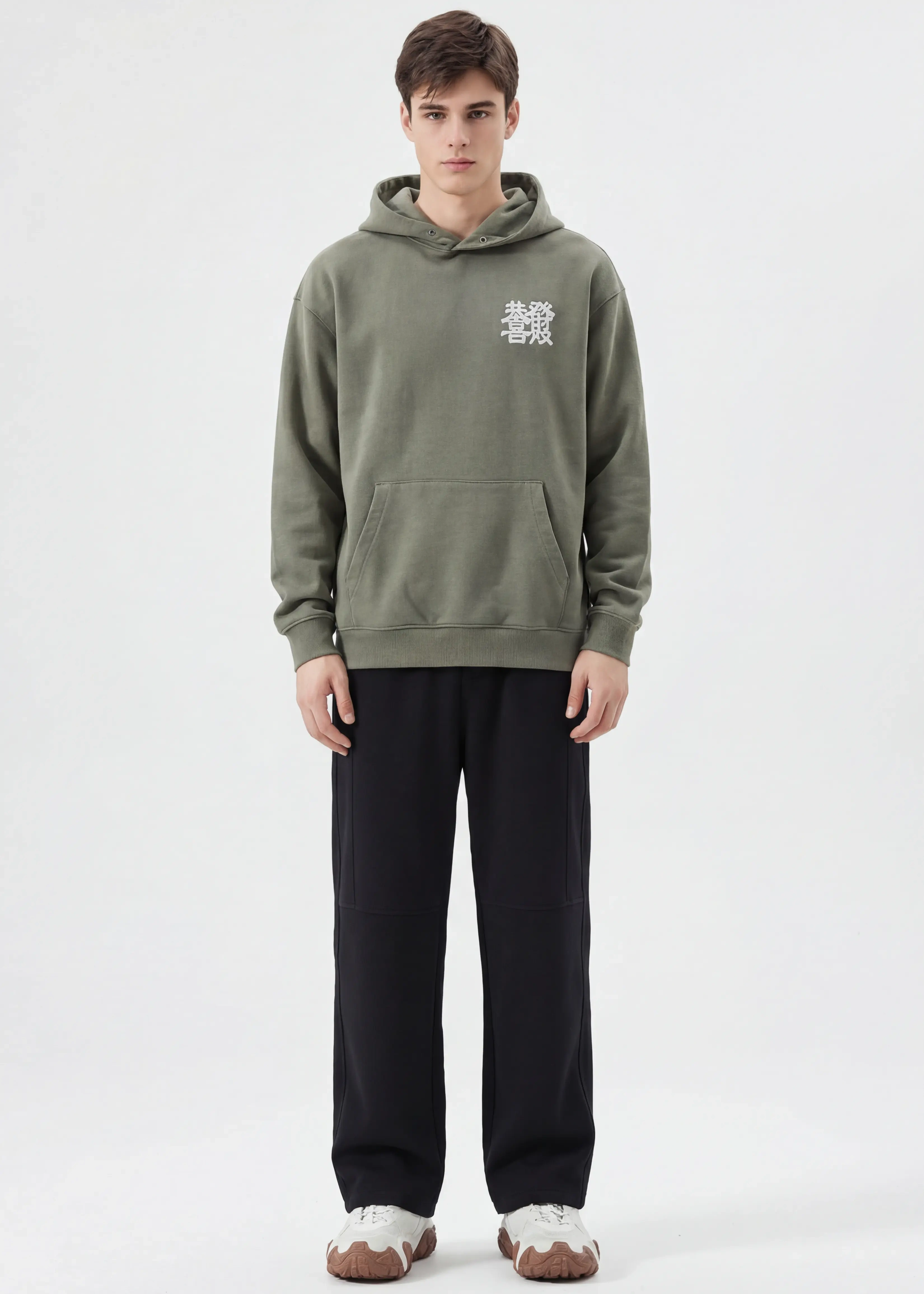 Mens Classic Fleece Casual Pants Relaxed Fit Black