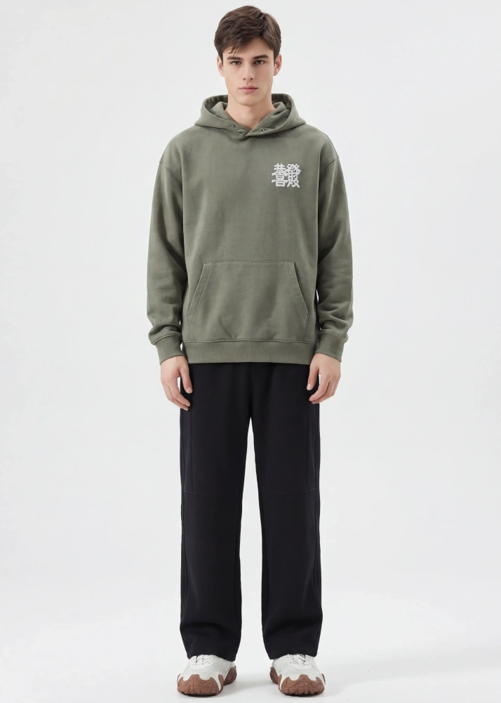Mens Classic Fleece Casual Pants Relaxed Fit Black