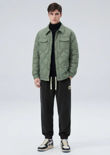 Fleece Lined Joggers for Men Winter with Pockets Relaxed Fit Black