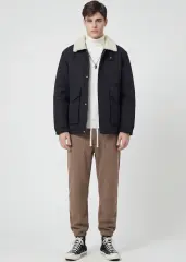 Mens Fleece Lined Sweatpants Winter Warm Running Outdoor Jogger Pants Regular Fit Khaki