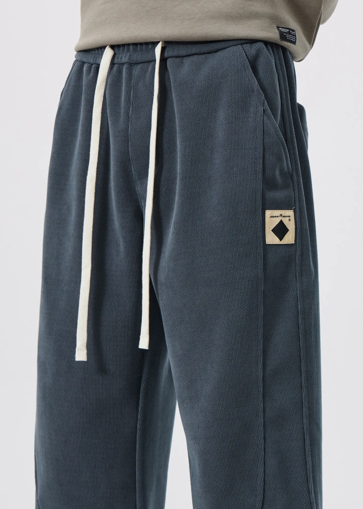 Fleece Lined Joggers for Men Winter with Pockets Relaxed Fit Natural Grey