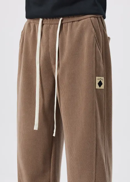 Fleece Lined Joggers for Men Winter with Pockets Relaxed Fit Khaki