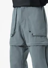 Mens Utility Hiking Pants Convertible Zip Off Fishing Motor Safari Travel Relaxed Fit Natural Grey