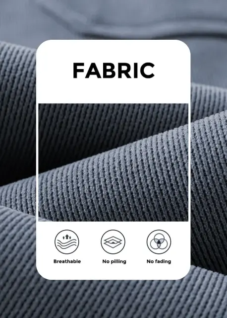 Fleece Lined Joggers for Men Winter with Pockets Relaxed Fit Natural Grey