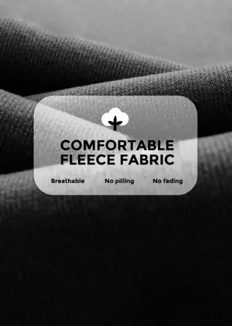 Mens Classic Fleece Casual Pants Relaxed Fit Black