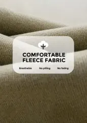 Mens Classic Fleece Casual Pants Relaxed Fit Khaki