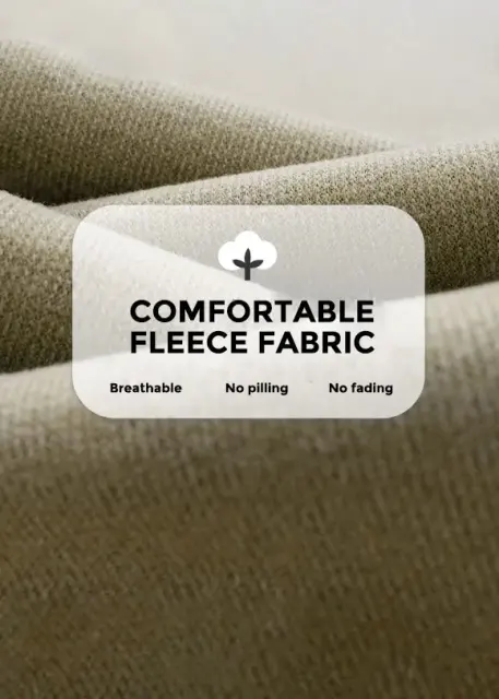 Mens Classic Fleece Casual Pants Relaxed Fit Khaki