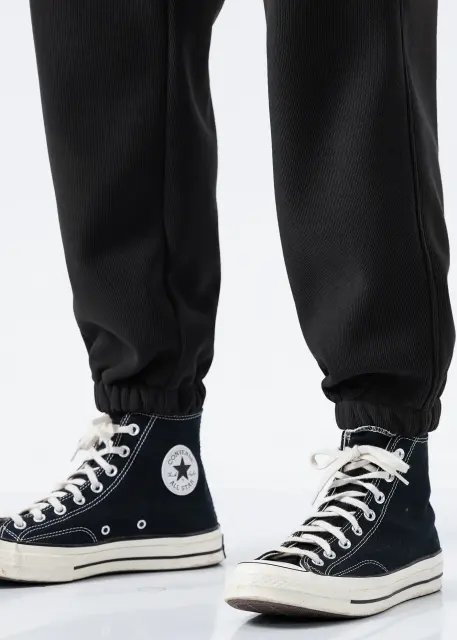 Mens Fleece Lined Sweatpants Winter Warm Running Outdoor Jogger Pants Regular Fit Black