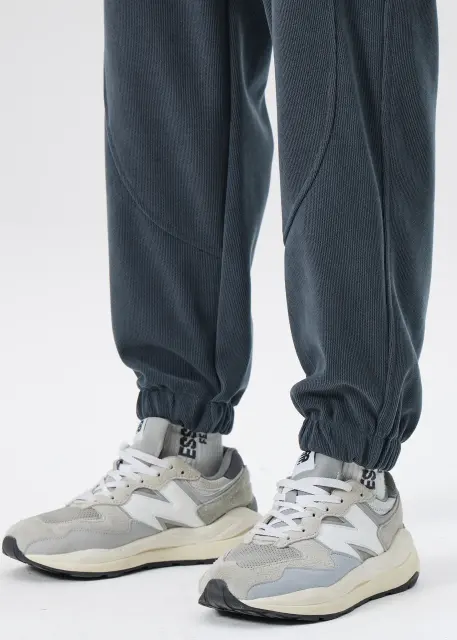 Fleece Lined Joggers for Men Winter with Pockets Relaxed Fit Natural Grey