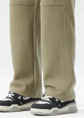 Mens Classic Fleece Casual Pants Relaxed Fit Khaki