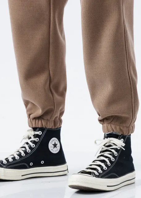 Mens Fleece Lined Sweatpants Winter Warm Running Outdoor Jogger Pants Regular Fit Khaki