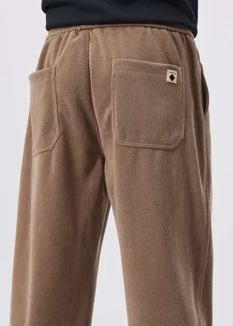 Fleece Lined Joggers for Men Winter with Pockets Relaxed Fit Khaki