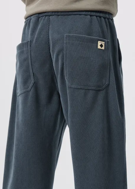 Fleece Lined Joggers for Men Winter with Pockets Relaxed Fit Natural Grey