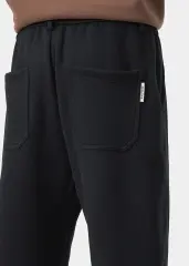 Mens Classic Fleece Casual Pants Relaxed Fit Black