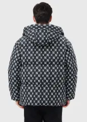 Men Puffer Down Jacket with Hood for Winter Black