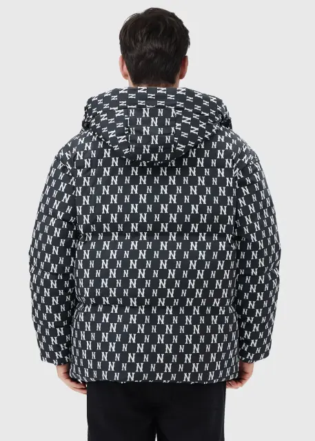 Men Puffer Down Jacket with Hood for Winter Black