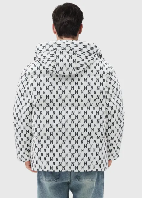 Men Puffer Down Jacket with Hood for Winter Beige