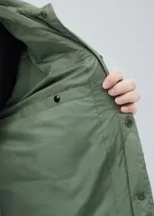 Men Rhombus Down Quilted Puffer Jacket Army Green