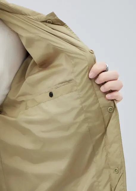 Men Rhombus Down Quilted Puffer Jacket Khaki