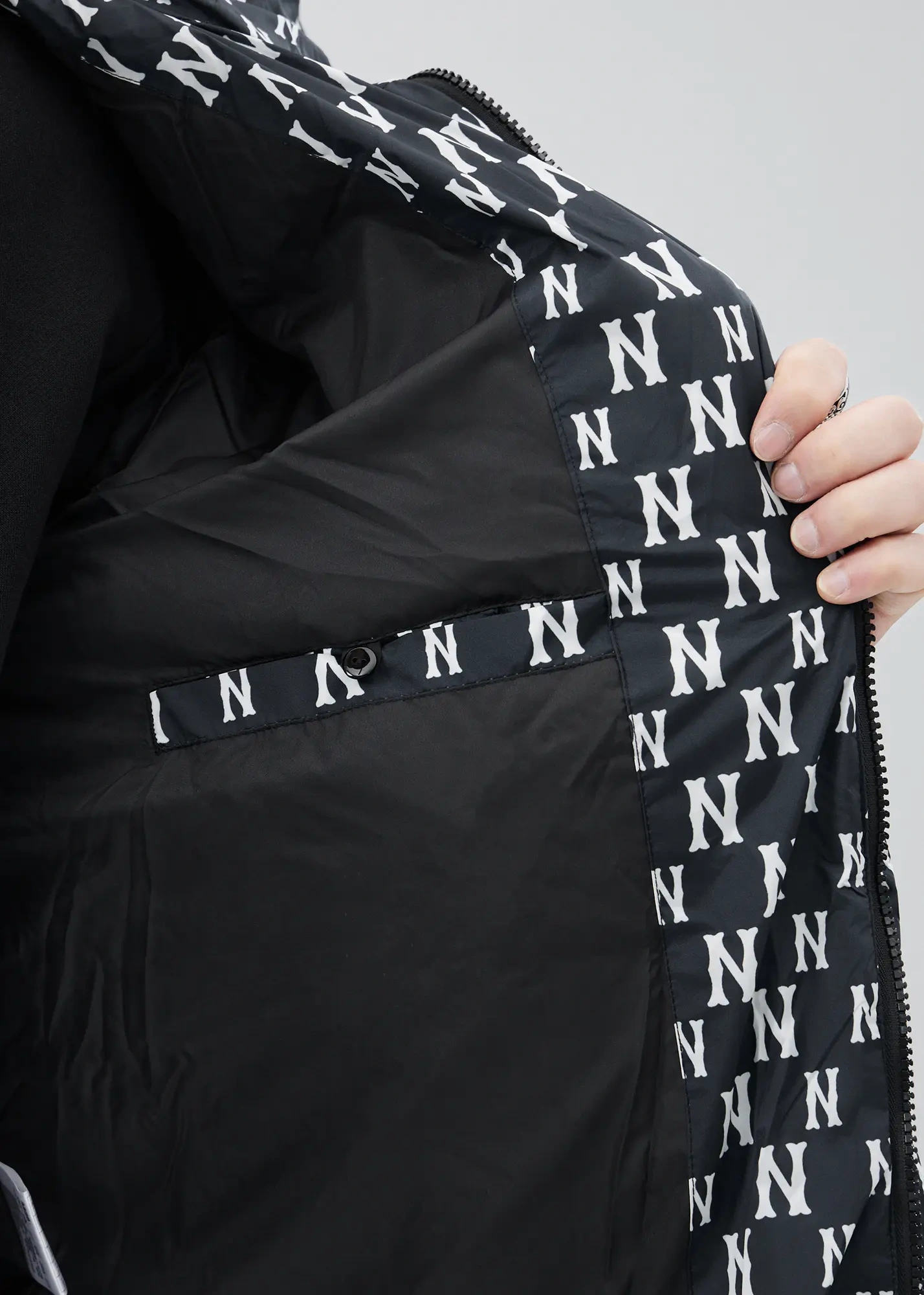 Men Puffer Down Jacket with Hood for Winter Black