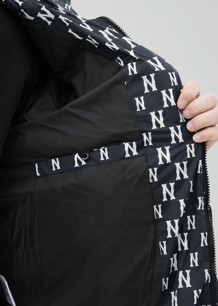 Men Puffer Down Jacket with Hood for Winter Black