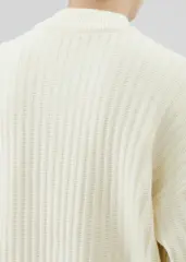 Mens Botton Mock Neck Pullover Sweater Beige