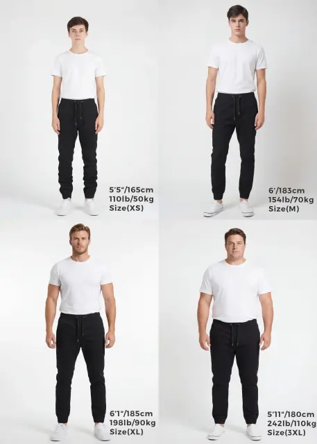 Men's Slim-Fit Chino Joggers - Black