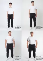 Men's Slim-Fit Cargo Joggers - Jet Black