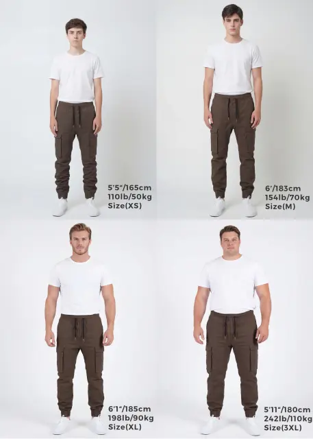 Men's Slim-Fit Cargo Joggers - Coffee